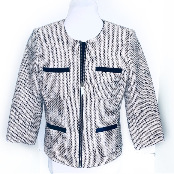 Vince Camuto 8P Pink Tweed Blazer 3/4 Sleeve - Picture 4 of 4